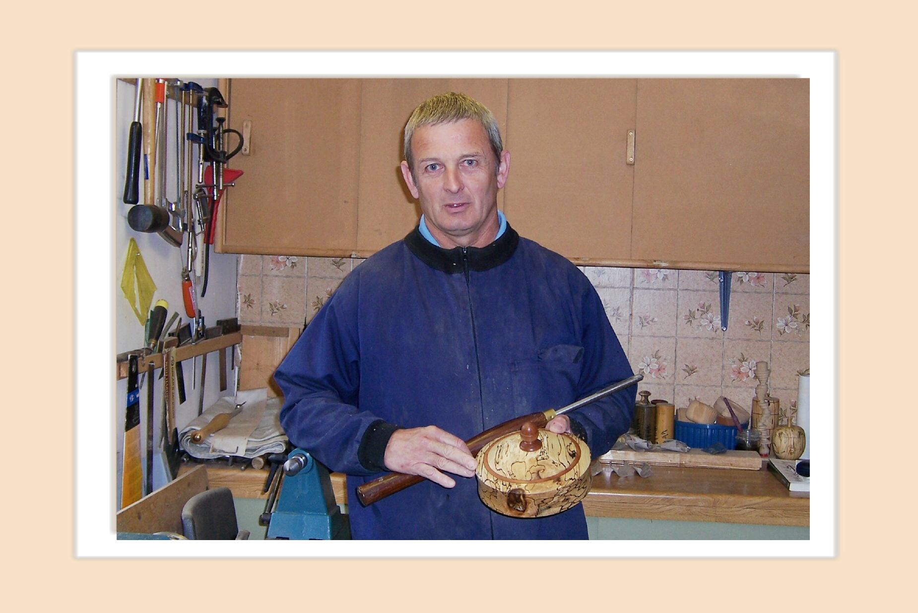  Home in workshop, holding Jewellery Box