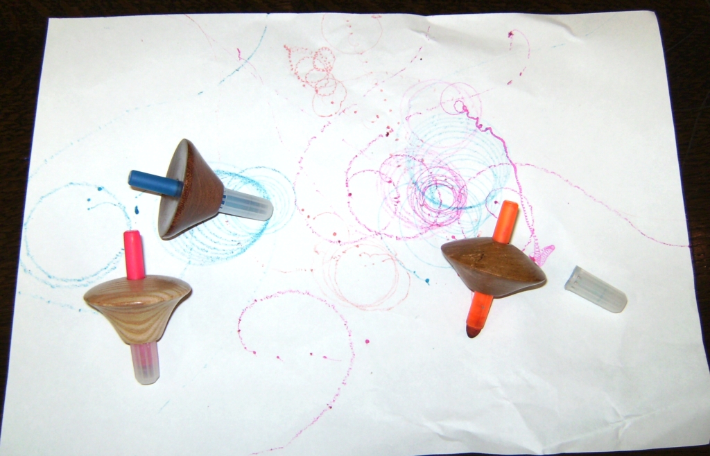 13-10-2008     Pens inserted into tops producing patterns 