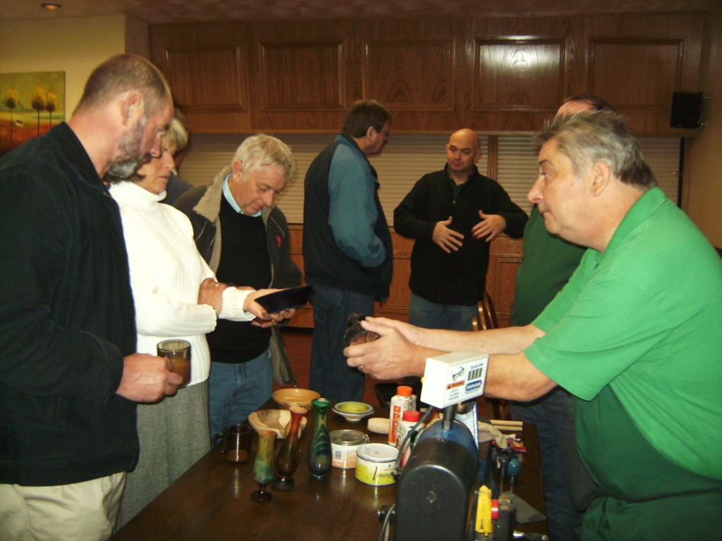 10-11-2008     Mark Rabey - demonstrating  items from the Chestnut Finishes