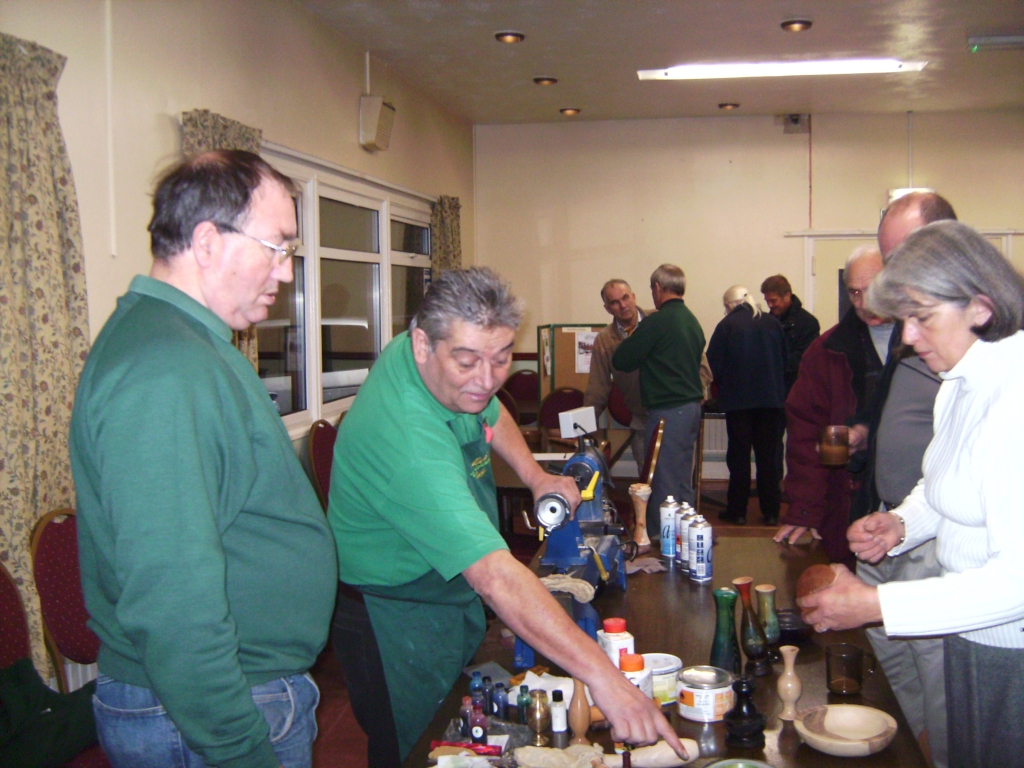 10-11-2008     Mark Rabey - demonstrating  items from the Chestnut Finishes